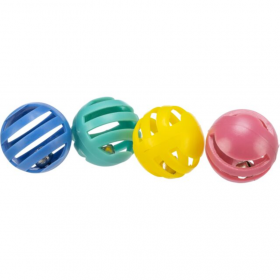 Котешка играчка Trixie Set of rattling balls комплект от 4 топчета със звънче